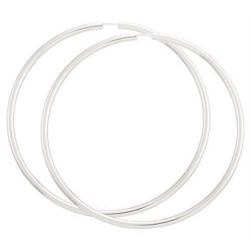 BNH Ladies shiny 925 sterling silver Ear creoles, Ø 80 mm x 3.0 mm